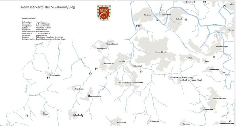 Gewässerkarte der Verbandsgemeinde Hamm (Sieg)