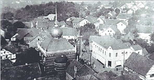 Luftbild von der Synagoge